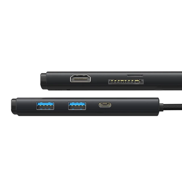 USB-хаб Baseus Lite Series 6-in-1 USB-C to 2xUSB-A/USB-C/HDMI/SD/TF Black (WKQX050101) - Фото 3 USB-хаб Baseus Lite Series 6-in-1 USB-C to 2xUSB-A/USB-C/HDMI/SD/TF Black (WKQX050101) - изображение 3