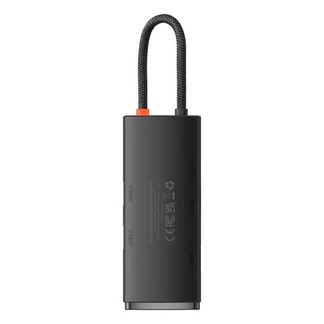 USB-хаб Baseus Lite Series 6-in-1 USB-C to 2xUSB-A/USB-C/HDMI/SD/TF Black (WKQX050101) - Фото 4 USB-хаб Baseus Lite Series 6-in-1 USB-C to 2xUSB-A/USB-C/HDMI/SD/TF Black (WKQX050101) - изображение 4