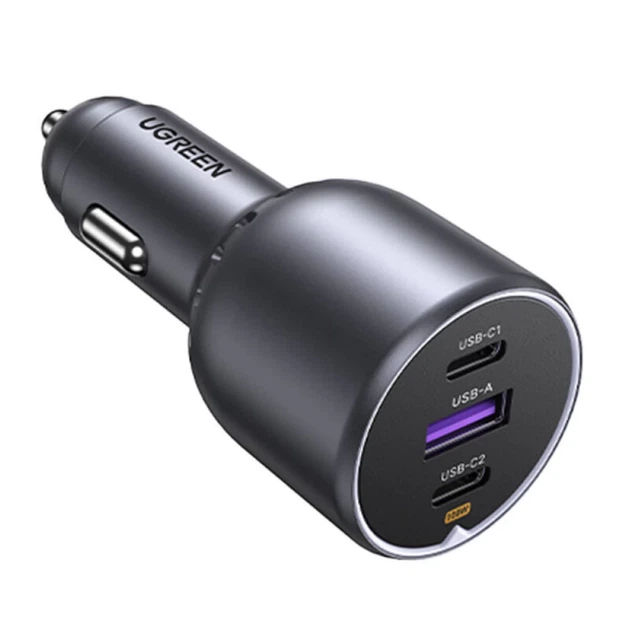 Автомобильное зарядное устройство Ugreen EC705 2x USB-C| USB-A Black (6941876230259) - изображение 2