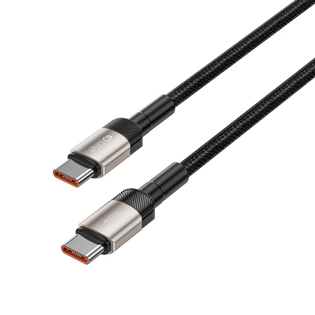 Кабель Tech-Protect UltraBoost Evo USB-C to USB-C PD 100W 5A 2m Titanium (5906203690640) - Фото 3 Кабель Tech-Protect UltraBoost Evo USB-C to USB-C PD 100W 5A 2m Titanium (5906203690640) - изображение 3