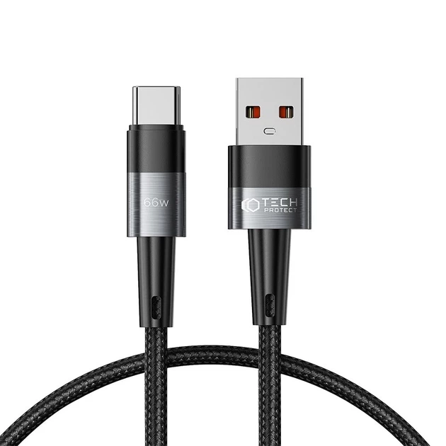 Кабель Tech-Protect UltraBoost Type-C Cable 66W | 6A 25cm Grey (9490713934128) - Фото 1 Кабель Tech-Protect UltraBoost Type-C Cable 66W | 6A 25cm Grey (9490713934128) - изображение 1