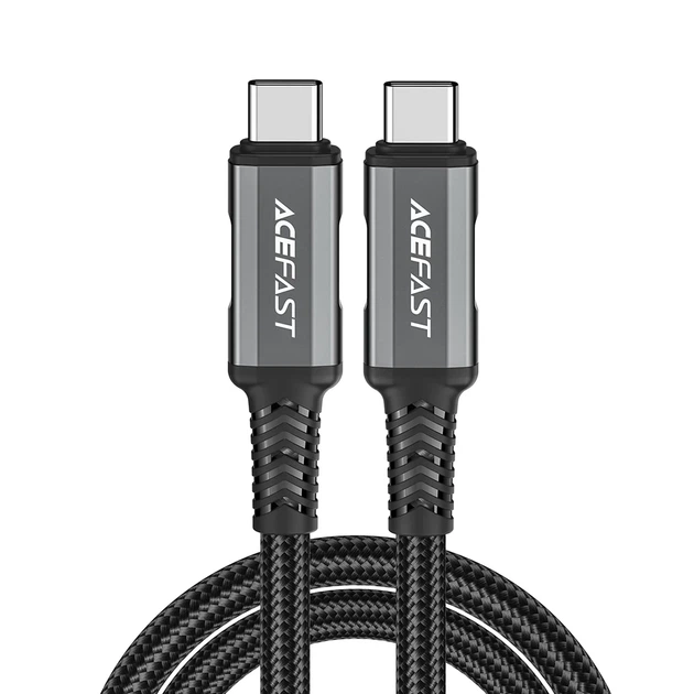 Кабель Acefast PD USB-С to USB-С 48W 1m Silver Black (C1-09) - Фото 1 Кабель Acefast PD USB-С to USB-С 48W 1m Silver Black (C1-09) - зображення 1