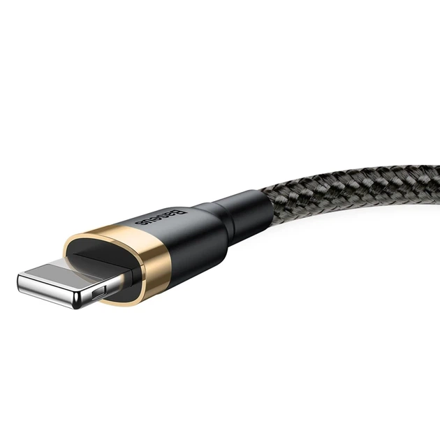 Кабель Baseus Kevlar Cable USB for Lightning 1.5A 2M Gold+Black (CALKLF-CV1) - Фото 2 Кабель Baseus Kevlar Cable USB for Lightning 1.5A 2M Gold+Black (CALKLF-CV1) - зображення 2