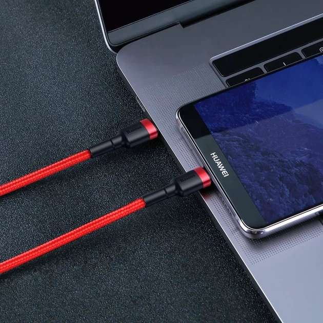 Кабель Baseus Cafule USB-C to USB-C 2m Black/Grey (CATKLF-HG1) - Фото 7 Кабель Baseus Cafule USB-C to USB-C 2m Black/Grey (CATKLF-HG1) - изображение 7