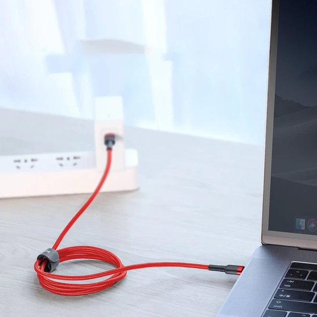 Кабель Baseus Cafule USB-C to USB-C 2m Black/Grey (CATKLF-HG1) - Фото 9 Кабель Baseus Cafule USB-C to USB-C 2m Black/Grey (CATKLF-HG1) - изображение 9
