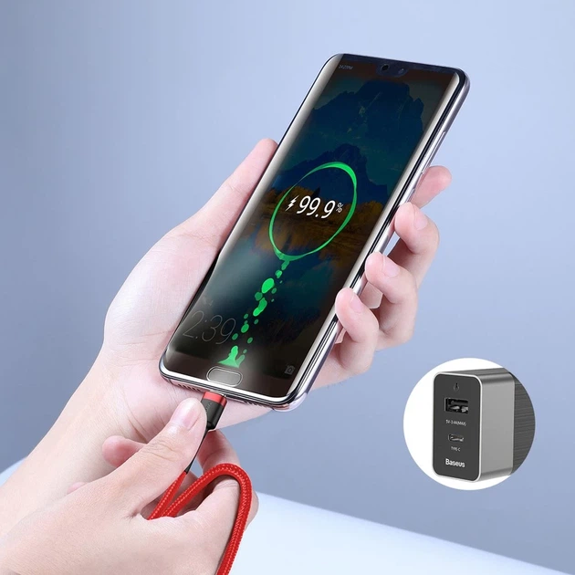 Кабель Baseus Cafule USB-C to USB-C 2m Black/Grey (CATKLF-HG1) - Фото 10 Кабель Baseus Cafule USB-C to USB-C 2m Black/Grey (CATKLF-HG1) - изображение 10