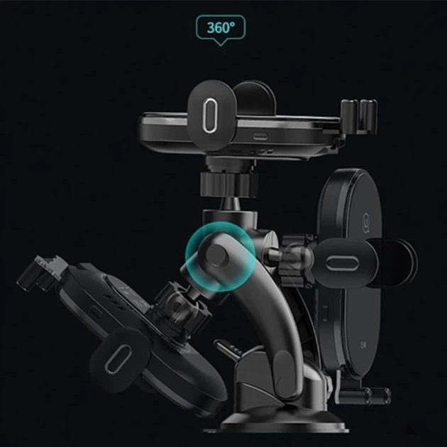 Автотримач з функцією бездротової зарядки Usams CD131 15W Induction Wireless Charging Car Holder Black (CD131ZJ01) - зображення 3