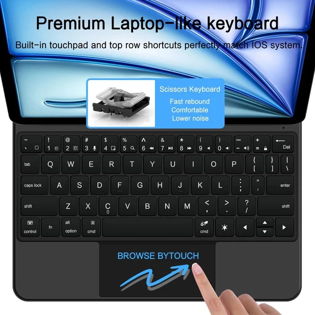 Чохол-клавіатура Tech-Protect SmartCase Magnetic для iPad Air 11 7 | 6 (2025-2024) / Air 10.9 5 | 4 (2022-2020) Black (5906302363469) - Фото 7 Чохол-клавіатура Tech-Protect SmartCase Magnetic для iPad Air 11 7 | 6 (2025-2024) / Air 10.9 5 | 4 (2022-2020) Black (5906302363469) - зображення 7