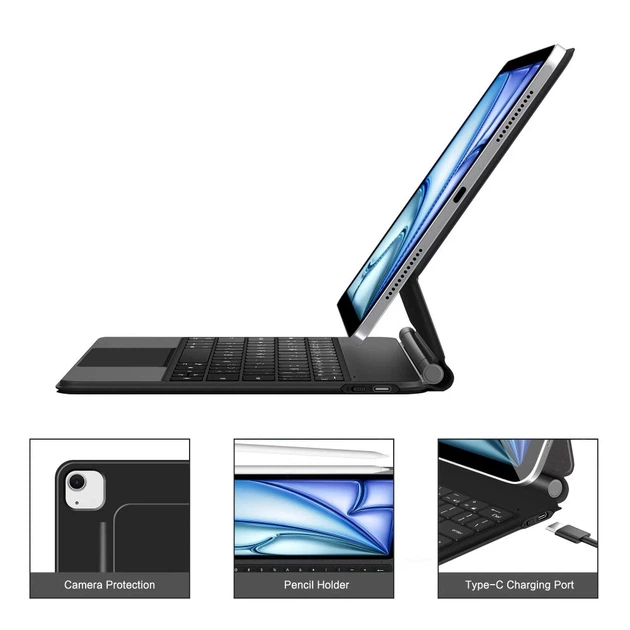 Чохол-клавіатура Tech-Protect SmartCase Magnetic для iPad Air 11 7 | 6 (2025-2024) / Air 10.9 5 | 4 (2022-2020) Black (5906302363469) - Фото 8 Чохол-клавіатура Tech-Protect SmartCase Magnetic для iPad Air 11 7 | 6 (2025-2024) / Air 10.9 5 | 4 (2022-2020) Black (5906302363469) - зображення 8