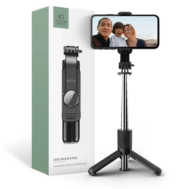 Универсальный штатив Tech-Protect L02S Wireless Selfie Stick Tripod Black (795787711484) - Фото 1 Универсальный штатив Tech-Protect L02S Wireless Selfie Stick Tripod Black (795787711484) - изображение 1