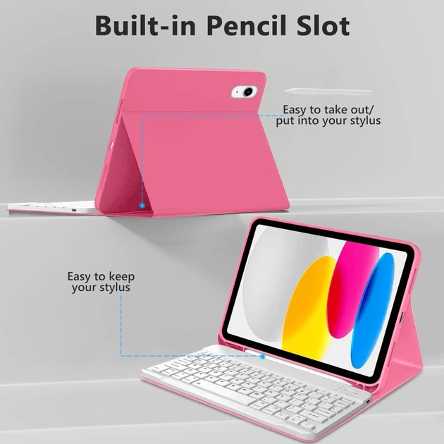 Чехол Tech-Protect SC Pen + Keyboard для iPad 11 2025 11th Gen | 10.9 2022 10th Gen Magenta (5906302335251) - изображение 4