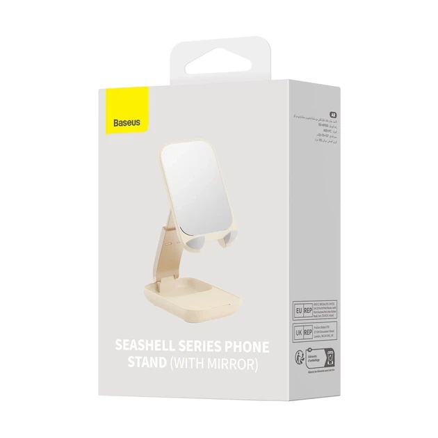 Підставка Baseus Seashell Series (with Mirror) Beige (B10551501411-00) - зображення 5