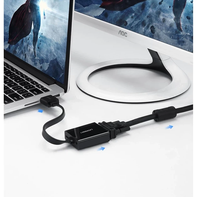 Адаптер Ugreen HDMI to VGA micro USB/Audio Mini Jack 3.5mm Black (UGR377BLK) - зображення 4