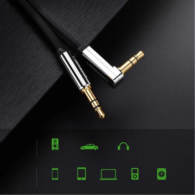 Кабель Ugreen AUX 3.5mm Mini Jack 2m Silver (6957303815999) - Фото 5 Кабель Ugreen AUX 3.5mm Mini Jack 2m Silver (6957303815999) - изображение 5