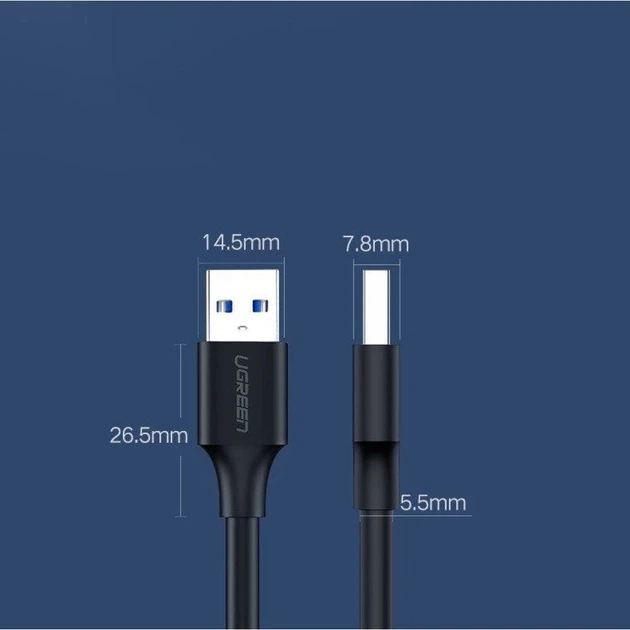 Кабель Ugreen USB-A 3.0 to USB-A 3.0 2m Gray (UGR050BLK) - Фото 11 Кабель Ugreen USB-A 3.0 to USB-A 3.0 2m Gray (UGR050BLK) - изображение 11