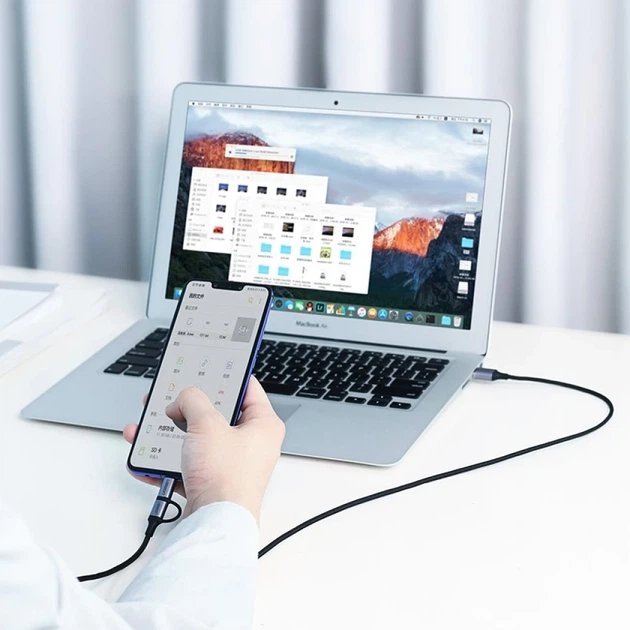Кабель Ugreen 2-in-1 USB-A/micro USB/USB Type-C 2.4A 1m Black (UGR243BLKGRY) - зображення 11