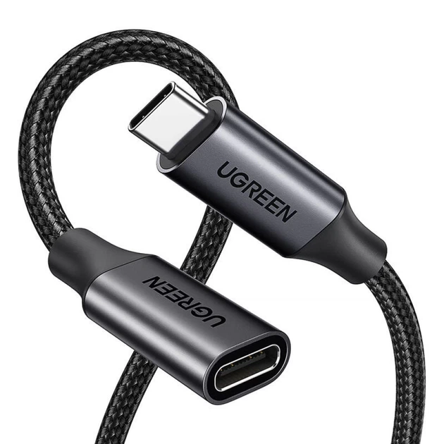 Кабель-подовжувач Ugreen USB-C 3.2 (Male to Female) 1m Black (6941876241910) - зображення 2