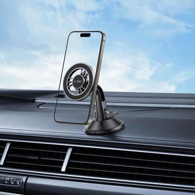 Автодержатель Tech-Protect N56 Magnetic Dashboard SHRT Car Mount Black with MagSafe (5906302360925) - Фото 7 Автодержатель Tech-Protect N56 Magnetic Dashboard SHRT Car Mount Black with MagSafe (5906302360925) - изображение 7