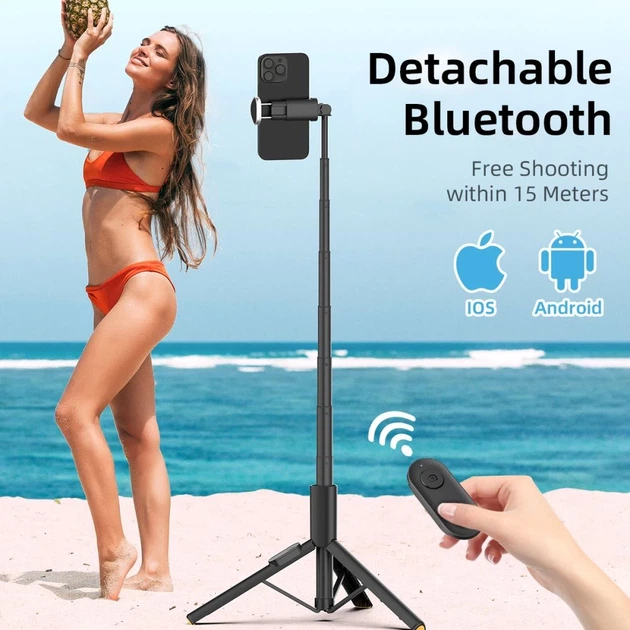Универсальный штатив Tech-Protect Bluetooth Selfie Stick Tripod Black (5906302330867) - изображение 9