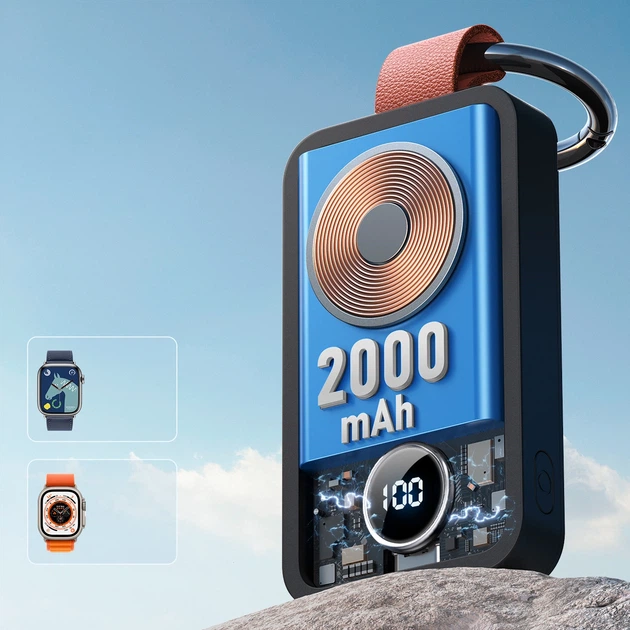 Бездротовий портативний зарядний пристрій Joyroom 2000mAh 3W для Apple Watch Black (JR-WQW01) - зображення 6