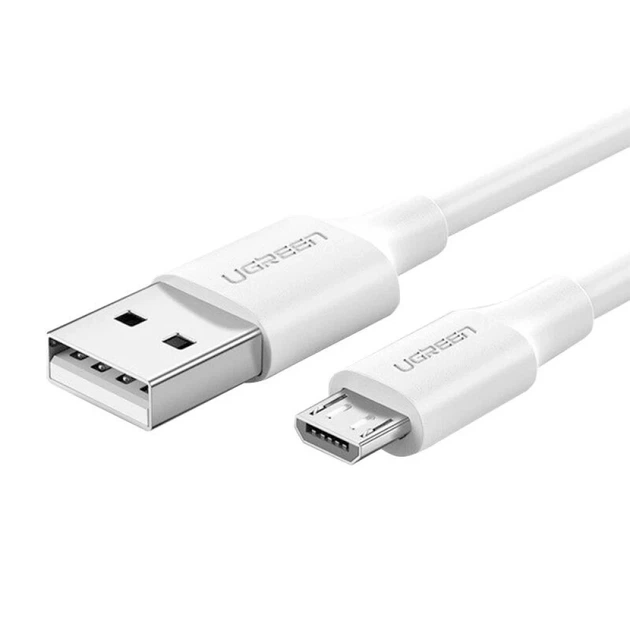 Кабель Ugreen US289 USB-A to microUSB Fast Charging 12W 2m White (60143-Ugreen) - Фото 1 Кабель Ugreen US289 USB-A to microUSB Fast Charging 12W 2m White (60143-Ugreen) - изображение 1