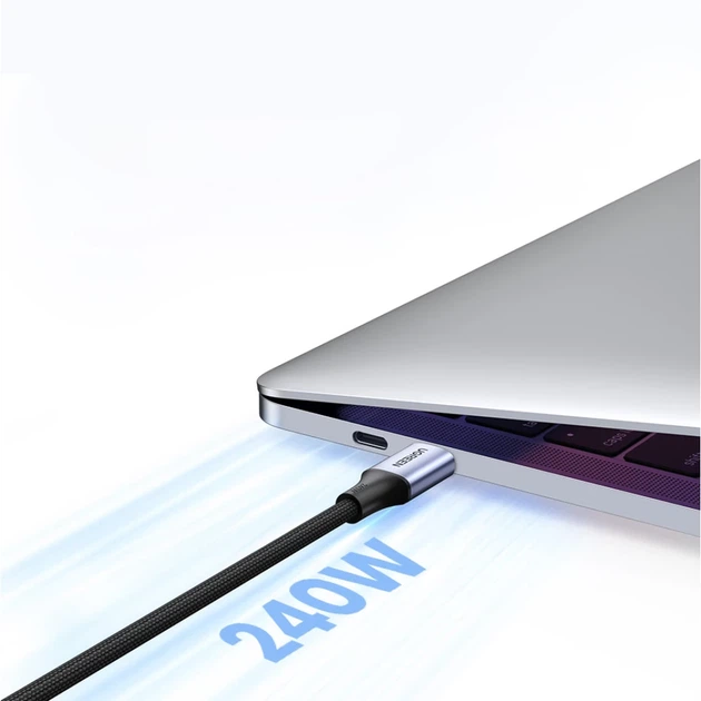 Кабель Ugreen USB Type-C to USB Type-C 240W 5A 2m Gray (UGR1317GRY) - зображення 3