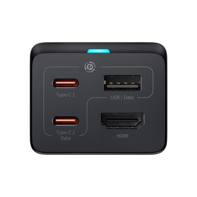 Мережевий зарядний пристрій Baseus Baseus GaN5 Pro HUB 2xUSB-C/HDMI/USB-A 100W USB-C to USB-C Cable Black (CCGP110201) - Фото 3 Мережевий зарядний пристрій Baseus Baseus GaN5 Pro HUB 2xUSB-C/HDMI/USB-A 100W USB-C to USB-C Cable Black (CCGP110201) - зображення 3