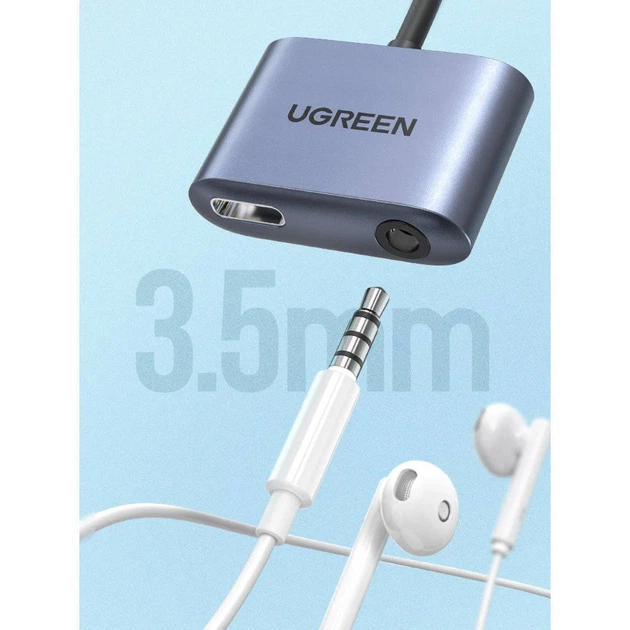 Адаптер Ugreen Audio Adapter USB Type-C to USB Type-C PD QC with Mini Jack 3.5mm Gray (UGR1278GRY) - зображення 11