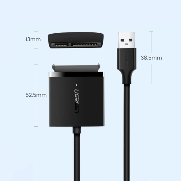 Адаптер Ugreen USB-A for SSD/HHD 2.5"/3.5" up to 12TB Black (6957303865611) - зображення 13