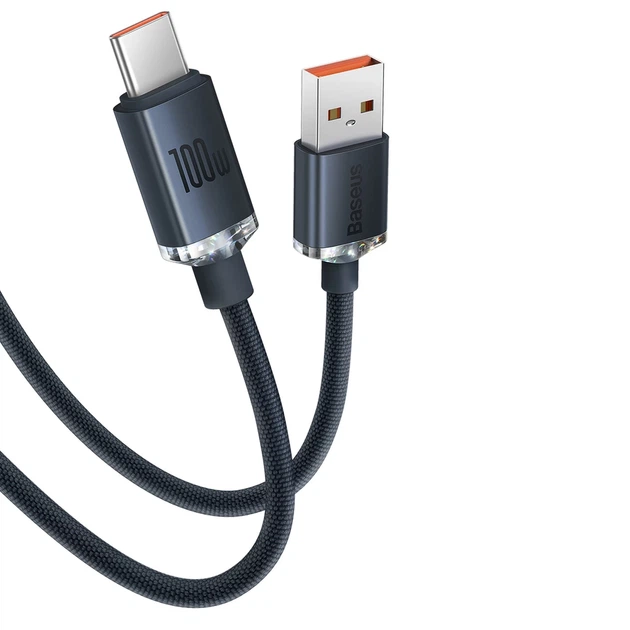 Кабель Baseus Crystal Shine USB-A to USB-C 2m Purple (CAJY000505) - изображение 12