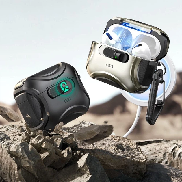 Чохол для навушників ESR Cyber FlickLock Halolock для AirPods Pro 3 Black with MagSafe (4894240289204) - зображення 5