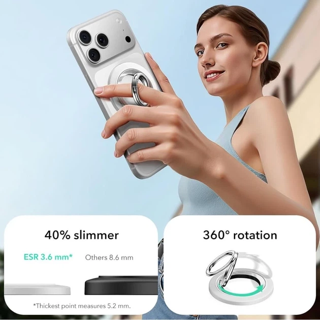 Кольцо-держатель ESR Magnetic 360 Halolock White with MagSafe (4894240262924) - изображение 4