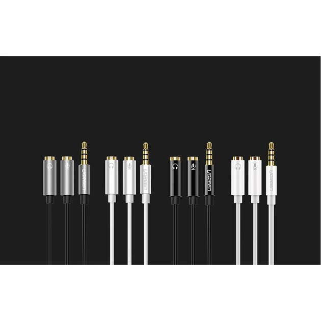Кабель Ugreen Headphone Splitter 3.5 mm Mini Jack/AUX (Microphone + Stereo Output) 20cm Silver (6957303836192) - зображення 9