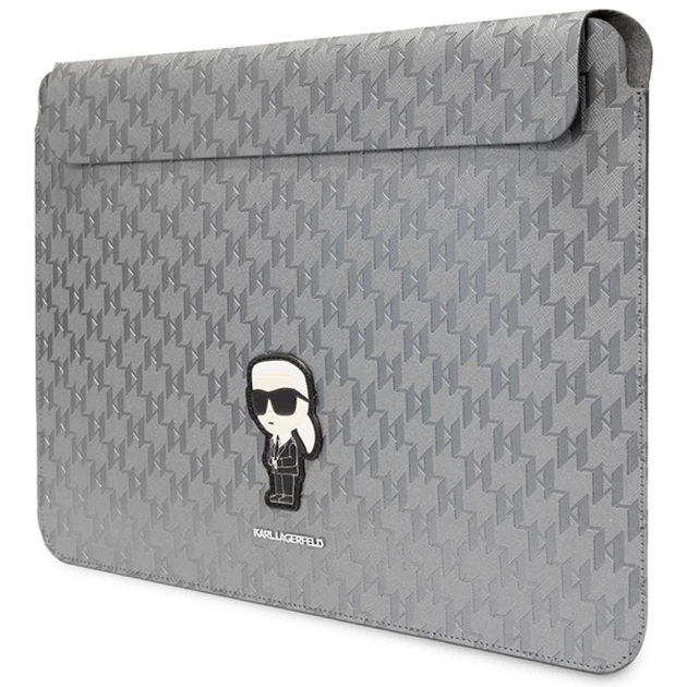 Чехол Karl Lagerfeld Saffiano Monogram Ikonik 14" Silver (KLCS14SAKHPKG) - Фото 2 Чехол Karl Lagerfeld Saffiano Monogram Ikonik 14" Silver (KLCS14SAKHPKG) - изображение 2