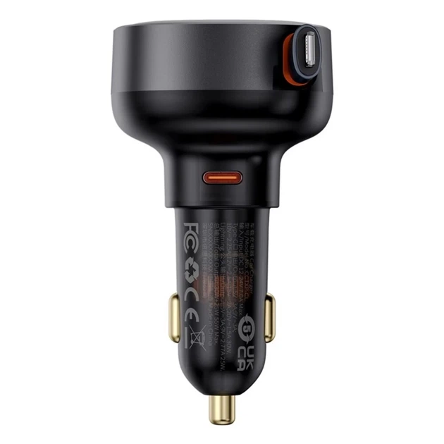 Автомобильное зарядное устройство Baseus Enjoyment Pro USB-C with Lightning Cable 60W Black (C00057803111-00) - изображение 3