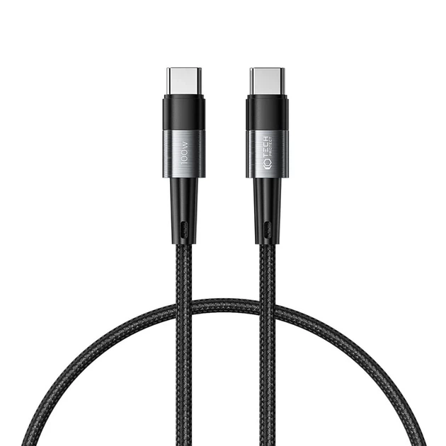 Кабель Tech-Protect UltraBoost USB-C to USB-C 100W 5A 0.25 m Grey (9319456606065) - Фото 1 Кабель Tech-Protect UltraBoost USB-C to USB-C 100W 5A 0.25 m Grey (9319456606065) - зображення 1