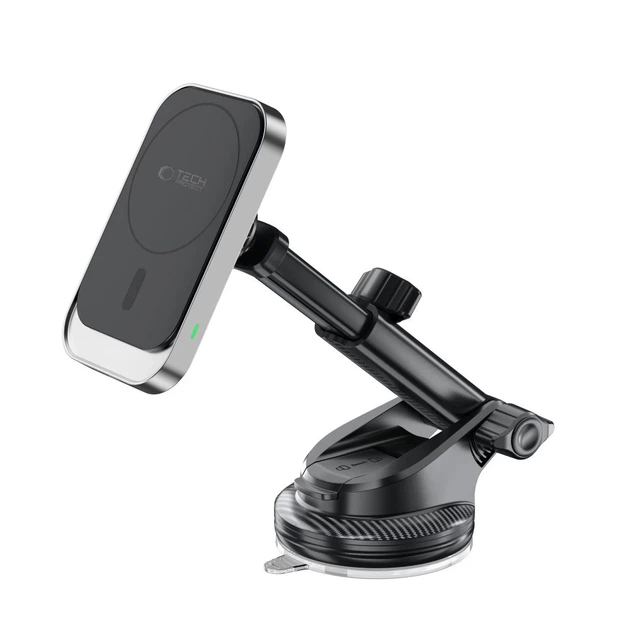 Автодержатель с функцией беспроводной зарядки Tech-Protect MM15W-V9 Magnetic Dashboard & Vent Car Mount Wireless Charger 15W Black with MagSafe (59063 - изображение 3