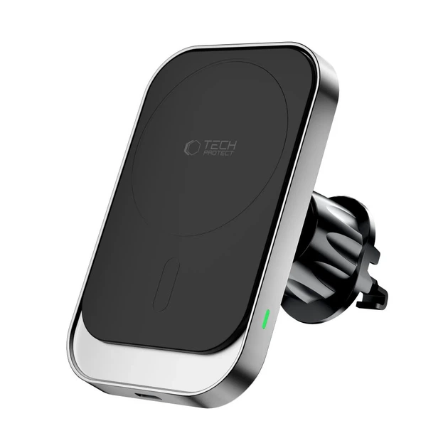 Автодержатель с функцией беспроводной зарядки Tech-Protect MM15W-V9 Magnetic Dashboard & Vent Car Mount Wireless Charger 15W Black with MagSafe (59063 - изображение 6