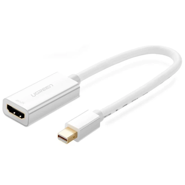 Адаптер Ugreen FHD (1080p) HDMI to Mini DisplayPort White (UGR1346WHT) - Фото 2 Адаптер Ugreen FHD (1080p) HDMI to Mini DisplayPort White (UGR1346WHT) - зображення 2