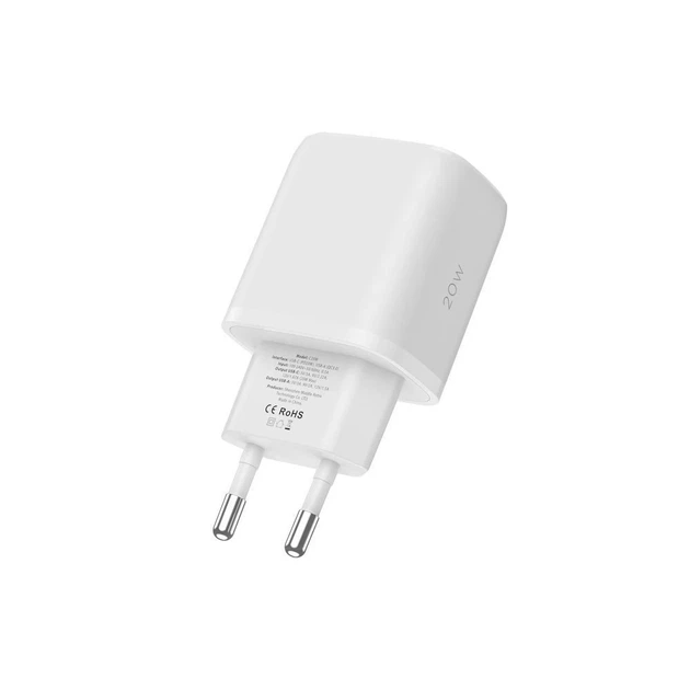 Мережевий зарядний пристрій Tech-Protect 20W USB-C | USB-A with USB-C to USB-C Cable 1m White (9490713930373) - зображення 4