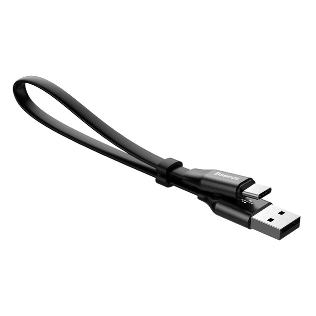 Кабель Baseus Nimble USB-A to USB-C 0.23m Black (CATMBJ-01) - зображення 4