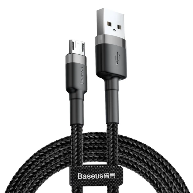 Кабель Baseus Cafule USB-A to Micro-USB 3m Black/Grey (CAMKLF-HG1) - изображение 5