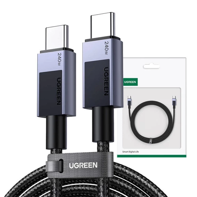 Кабель Ugreen USB-C to USB-C PD 2m Grey (6941876240685) - зображення 2