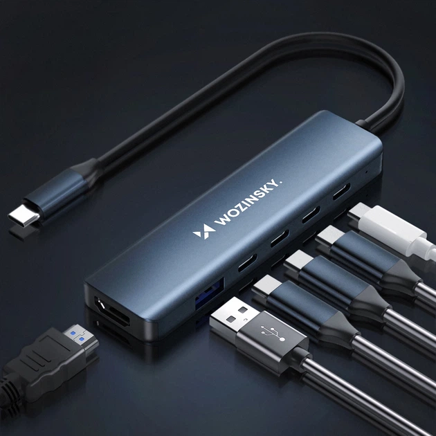 USB-хаб Wozinsky WHBC10Y4S USB-C 6 в 1 (5907769366437) - зображення 4
