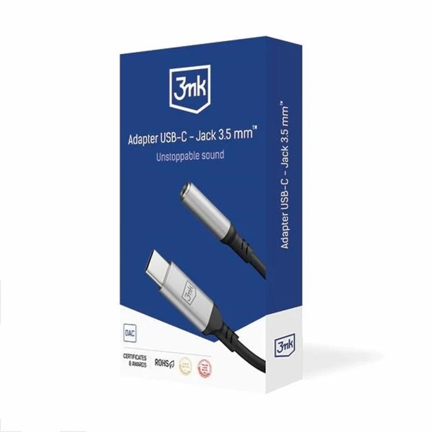 Адаптер 3mk USB-C to Jack 3.5 mm Black (5903108518055) - изображение 10