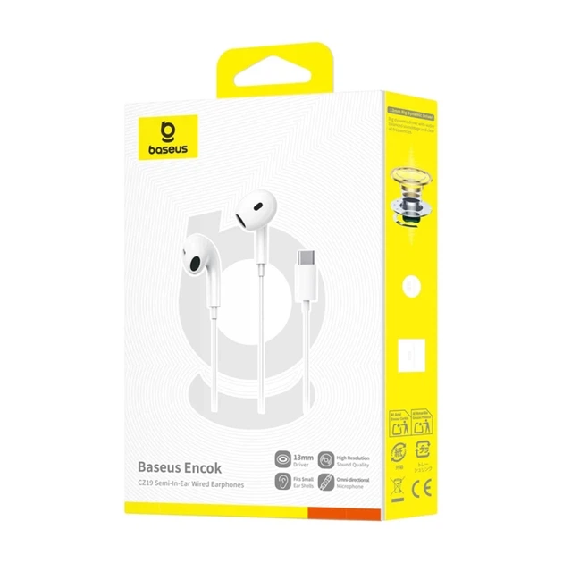 Наушники Baseus Encok CZ19 White (A00182201213-00) - Фото 6 Наушники Baseus Encok CZ19 White (A00182201213-00) - изображение 6