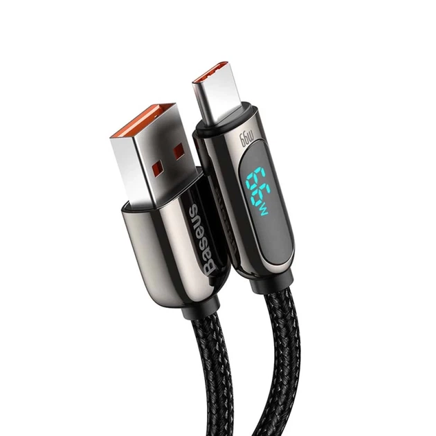 Кабель Baseus Display USB-A to USB-C 66W 1m Black (CASX020001) - изображение 2