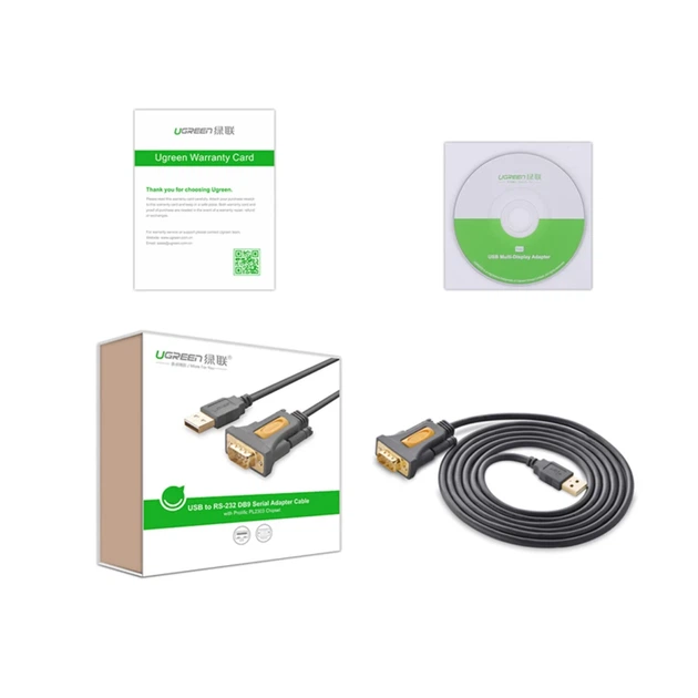 Кабель-адаптер Ugreen USB-A to DB9 RS-232 1.5m Grey (6957303822119) - Фото 3 Кабель-адаптер Ugreen USB-A to DB9 RS-232 1.5m Grey (6957303822119) - зображення 3