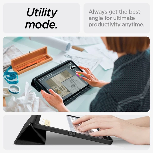 Чехол Spigen Urban Fit для iPad Air 11 7 | 6 (2025-2024) / Air 10.9 5 | 4 (2022-2020) Black (ACS07754) - изображение 15