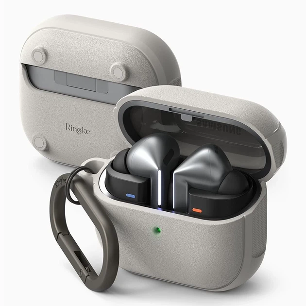 Чехол для наушников Ringke Onyx Magnetic для Samsung Galaxy Buds 3 | 3 Pro Warm Grey with MagSafe (8809961787935) - изображение 2